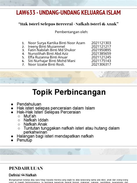 Hak-Hak Isteri Selepas Penceraian (19.6.21) | PDF