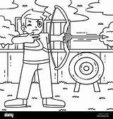 Archery Archer Shooting Arrow Coloring Page Stock Vector Image & Art  sketch template