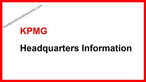 KPMG Headquarters | Corporate Office Address, Phone Contact