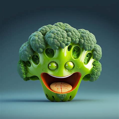 HAPPY BROCCOLI EMOJI - AI GENERATED Stock Illustration - Illustration of happiness, feelings ...