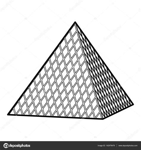 Louvre pyramid icon, outline style — Stock Vector © ylivdesign #142479479