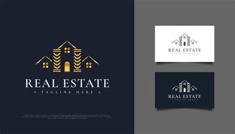 Luxury Gold Real Estate Logo Design. Construction, Architecture or Building Logo Design Template ...