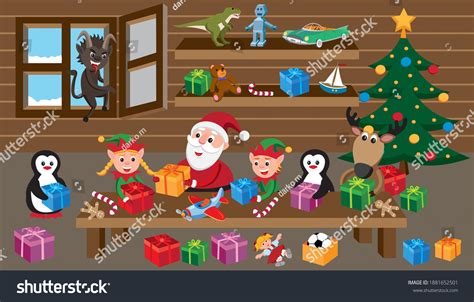 300 Cartoon Santa's Workshop Images, Stock Photos & Vectors | Shutterstock