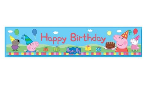 Peppa Pig Happy Birthday Banner | Peppa pig happy birthday, Pig party ...