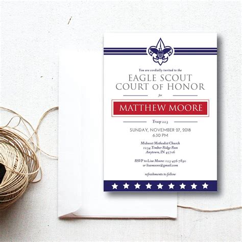 Eagle Court Of Honor Invitation Template