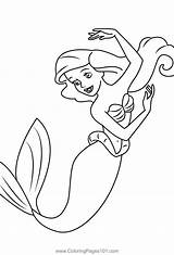 Ariel Dancing Coloring Page For Kids  Free The Little Mermaid sketch template