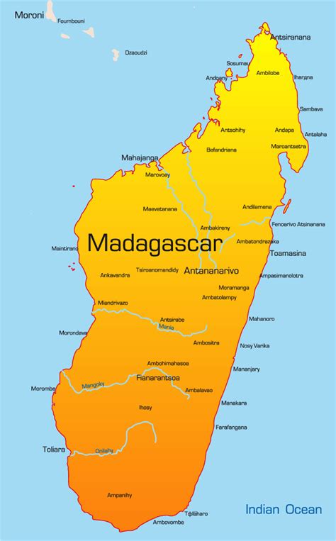 Madagascar Map Showing Attractions & Accommodation