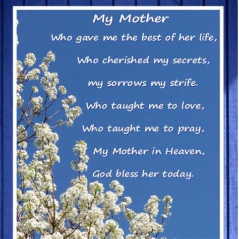 Happy Mothers Day in Heaven Poem and Quote to Your Mama with Love - 06/ ...