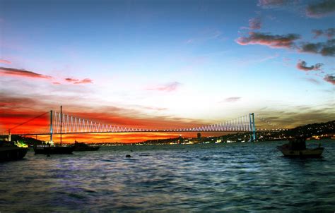 🔥 Free Download Wallpaper Sea Sunset Istanbul Turkey Bosphorus Bridge Image by @jeffreyb ...