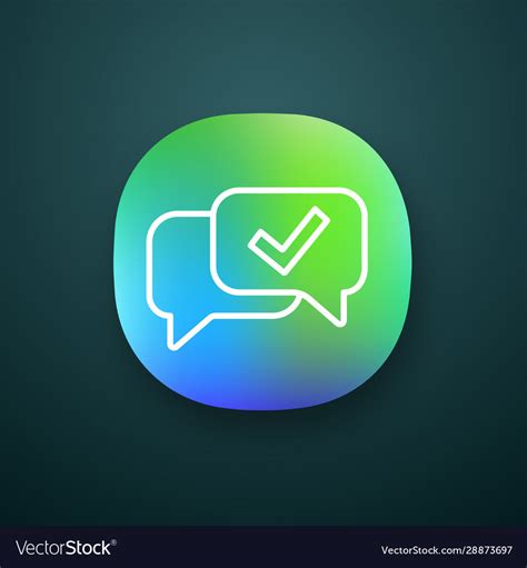 Approved chat app icon Royalty Free Vector Image