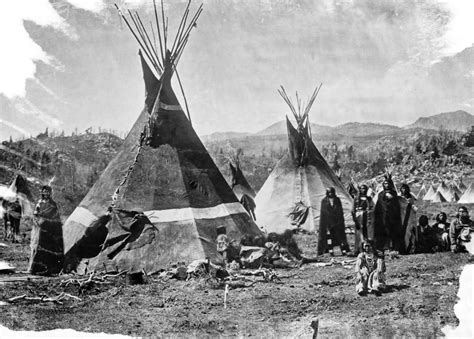 Shoshone Village, 1870. /Nshoshone Native American Village Near The Sweetwater River At Fort ...