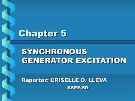 synchronous generator excitation