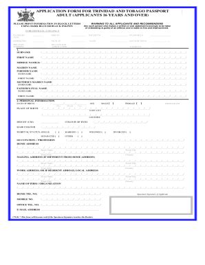 Fillable Online Trinidad Passport Application Form Quick and Easy Solution Fax Email Print ...