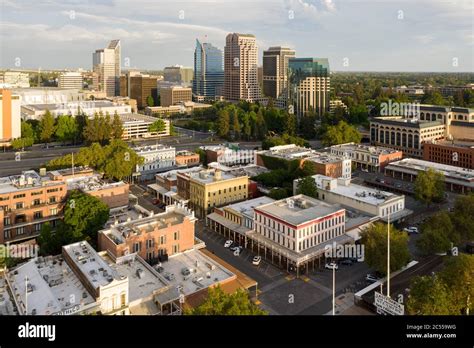 Aerial downtown sacramento california skyline hi-res stock photography ...