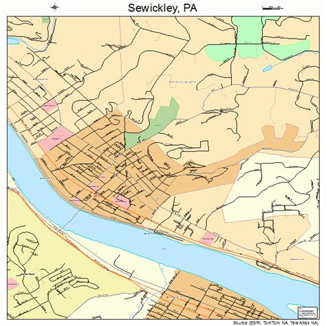 Sewickley Pennsylvania Street Map 4269376