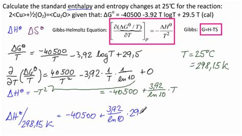 Calculate Enthalpy, Enthropy Change for Reaction - YouTube