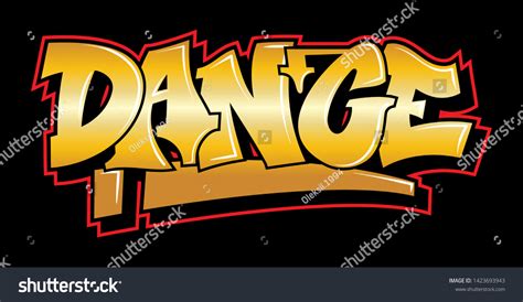 Graffiti White Inspiration Dance Decorative Lettering Stock Vector (Royalty Free) 1423693943 ...