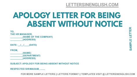 Apology Letter For Absence