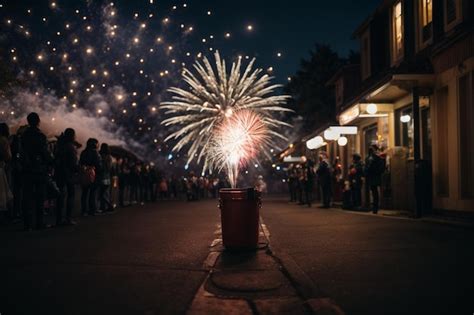 Premium Photo | Amazing Fireworks in the Night of Celebration