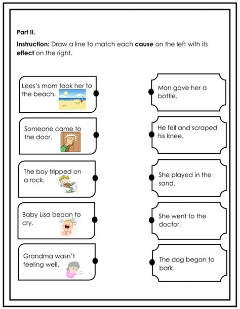 Cause and Effect Match interactive worksheet | Cause and effect worksheets, Cause and effect ...