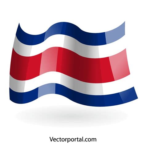 Bandera de Costa Rica imagen Royalty Free Stock SVG Vector