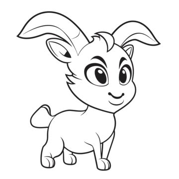 Baby Goat Coloring Pages Outline Sketch Drawing Vector, Goat Cartoon Drawing, Goat Cartoon ...