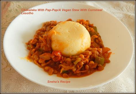 Chakalaka With Pap-Pap/A Vegan & Gluten Free Stew With Cornmeal#EattheWorld - Sneha's Recipe