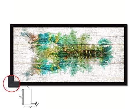 Crayfish Fish Art White Wash Wood Frame Home Decor Wall Prints - MAUMshop.work