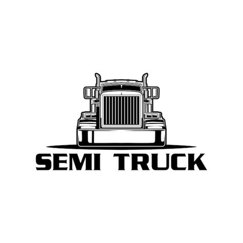 Premium Vector | Semi truck front view logo