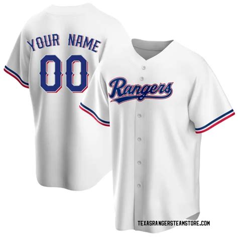 Texas Rangers Custom White Replica Men's Home Player Jersey S,M,L,XL ...