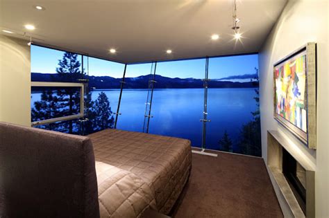 If It's Hip, It's Here (Archives): 5 Floors, Glass Elevator, Private Pier. Modern Lake House For ...
