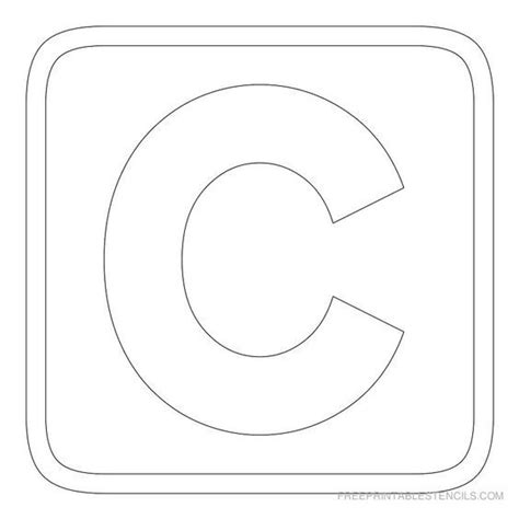 Printable Block Letter Stencil C in 2024 | Letter stencils, Lettering ...