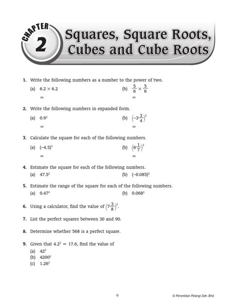 Square Root And Cube Root Worksheet