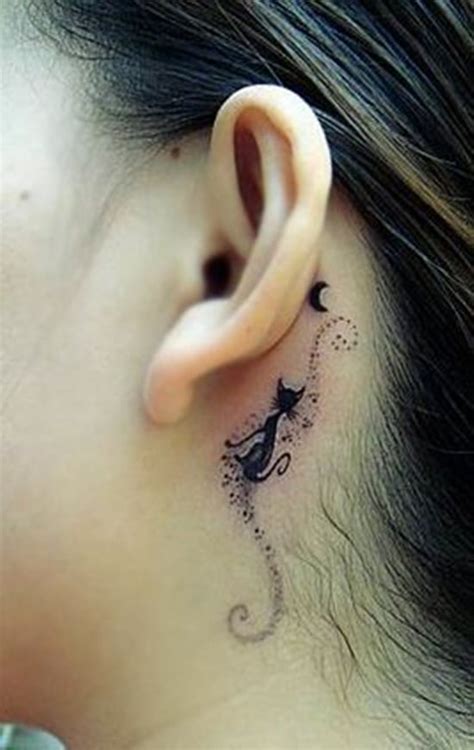 Behind the Ear Tattoo - 55 different suggestions!