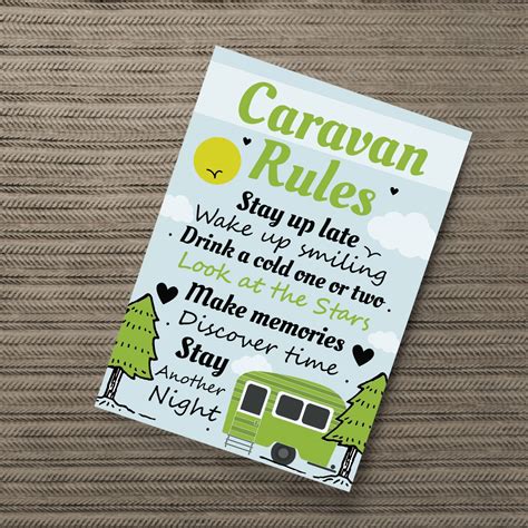 Caravan Rules Print Caravan Accessories Caravan Gift Home Decor