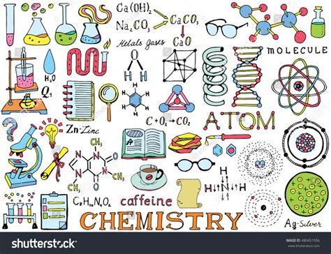 Chemistry Science Doodle Hand Drawing isolated Elements. Science and School Education theme. #Ad ...