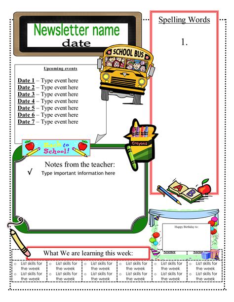 3-6 Free Resources: Free Classroom Newsletter Templates | Classroom ...