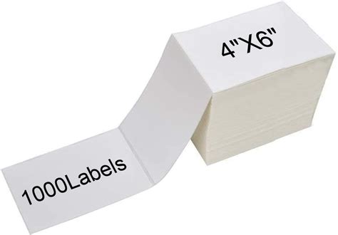 Blank Labels Business & Industrial Thermal Direct Shipping Label for Zebra & Rollo 1000 4x6 Fan ...