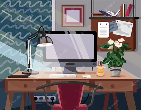 Premium Vector | Workplace illustration