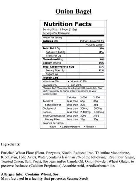 Einstein Bagels Nutrition Chart – Besto Blog