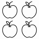 Printable Apple Cut Outs Sketch Coloring Page sketch template