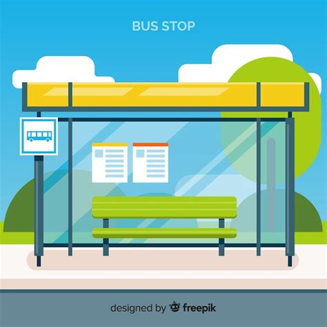 Bus stop background Vector | Free Download