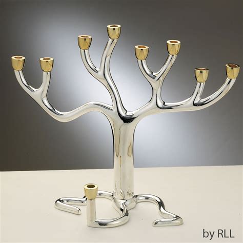 Tree of Life Menorah Silverplated