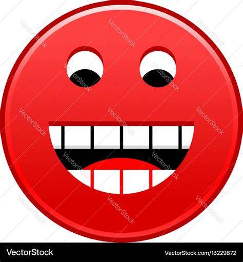 Red smiling face cheerful smiley happy emoticon Vector Image