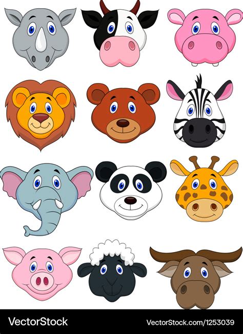 Cartoon animal head icon Royalty Free Vector Image