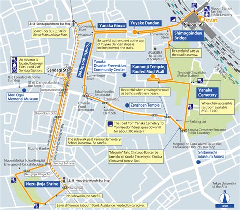 Detailed Map｜13. Yanaka, Nezu, Sendagi｜Tokyo Sightseeing Accessibility ...