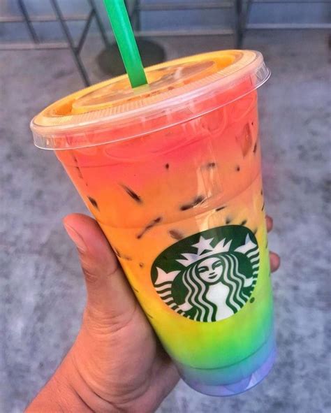 Follow @glazzeddonutt for more💗💍 | Rainbow drinks, Starbucks drinks, Drinks