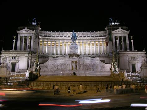 Piazza Venezia at Night, Rome Stock Image - Image of roman, tourism ...