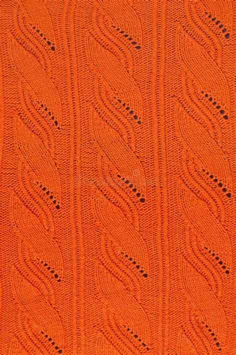 Orange knitted pattern stock photo. Image of structure - 92029532