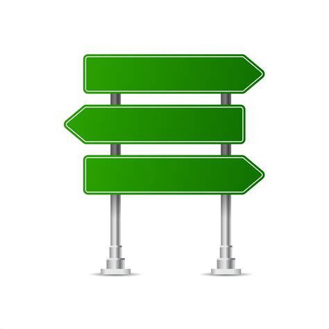 Realistic Green street and road signs. City illustration vector. Street ...